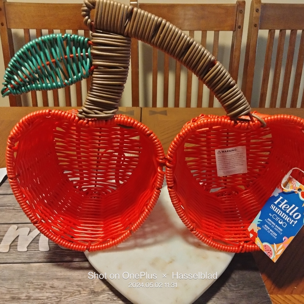 Cherry wicker basket